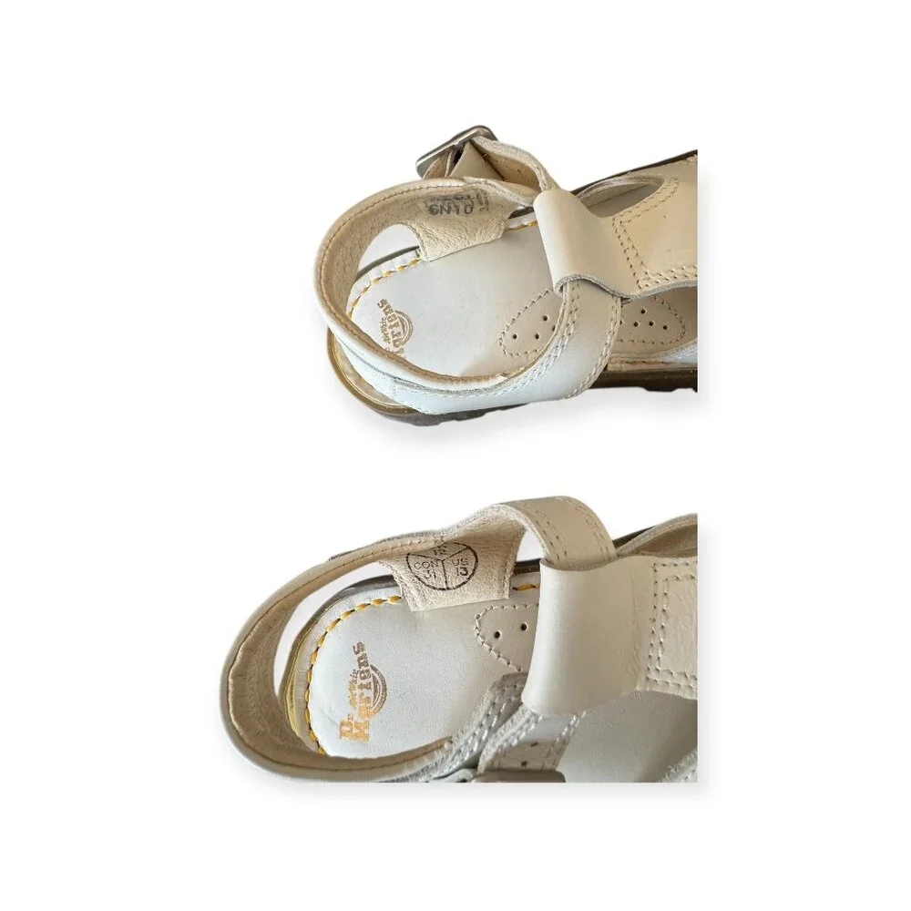 Dr Martens BRAND NEW‎ Children's kids White T Strap Sandal Sz 13/31 Vintage 90's